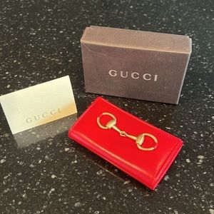 Genuine Gucci red leather keyholder